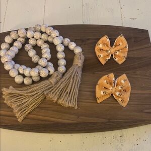 Mustard yellow Floral Hair Bows for Kids